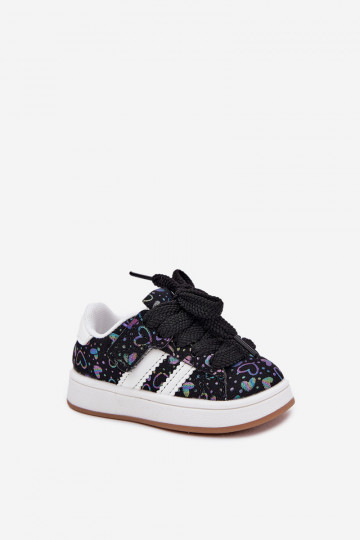 sportiniai bateliai  modelio batai Vaikiški su širdutėmis Juodos spalvos Mirelle 2