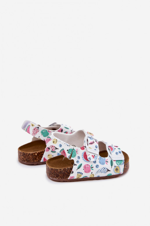 Vaikiškos basutės  su sagtimis Owoce baltos spalvos Thessa