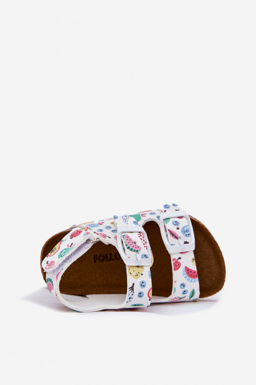 Vaikiškos basutės  su sagtimis Owoce baltos spalvos Thessa