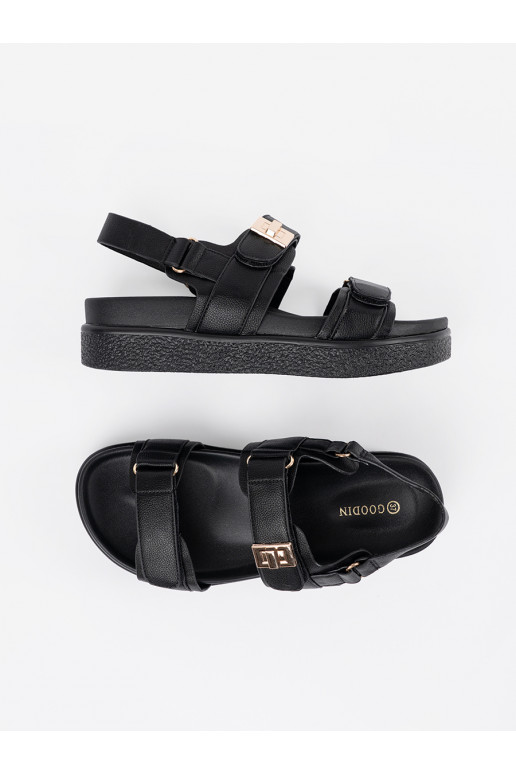 Juodos spalvos  sandalai su platforma Juodos spalvos  sandalai su platforma