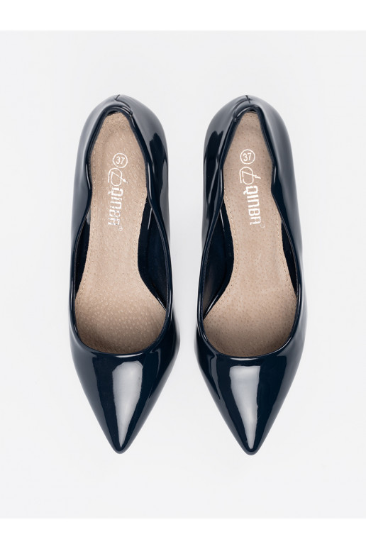 tamsiai mėlynos spalvos  aukštakulniai su plonu kulniuku