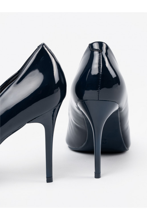 tamsiai mėlynos spalvos  aukštakulniai su plonu kulniuku