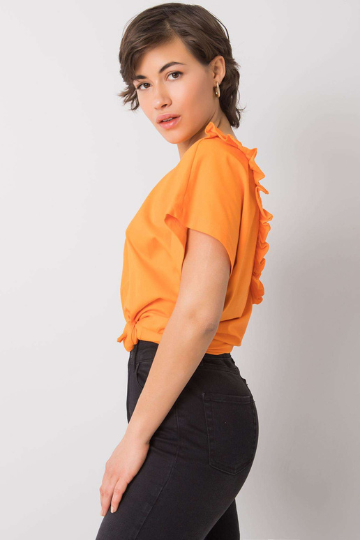 Oranžinė Leanne palaidinė su raukšlėmis Oranžinė Leanne palaidinė su raukšlėmis