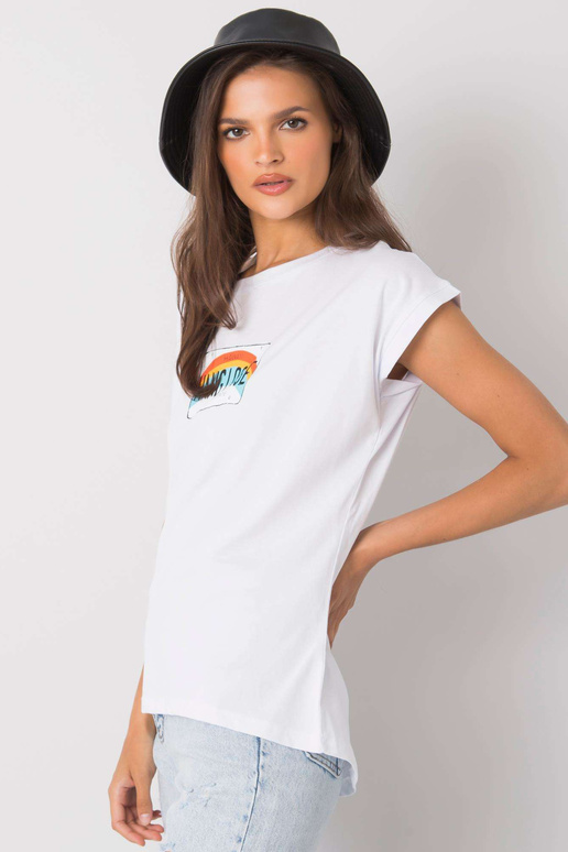 Balti marškinėliai su Aloha raštu