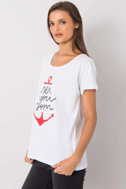 Balti marškinėliai su silva raštu