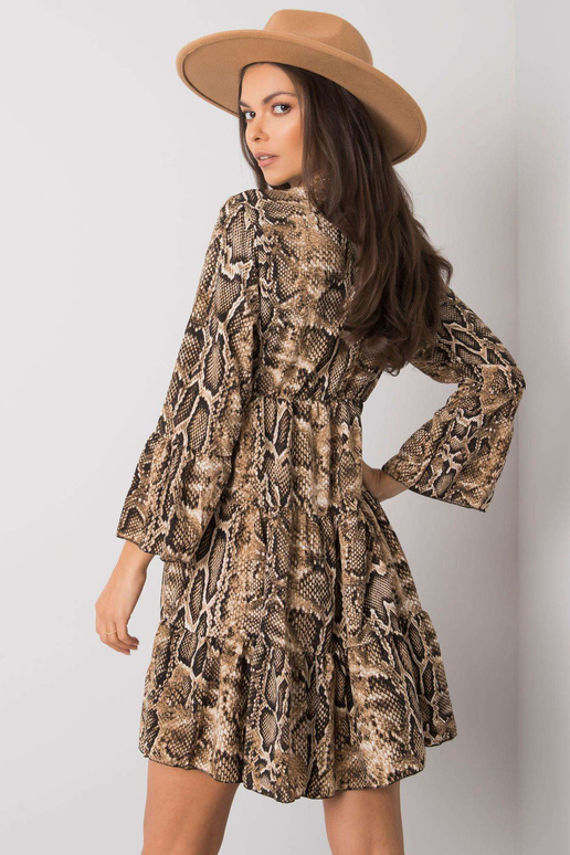 Smėlio ir juodos spalvos suknelė su...