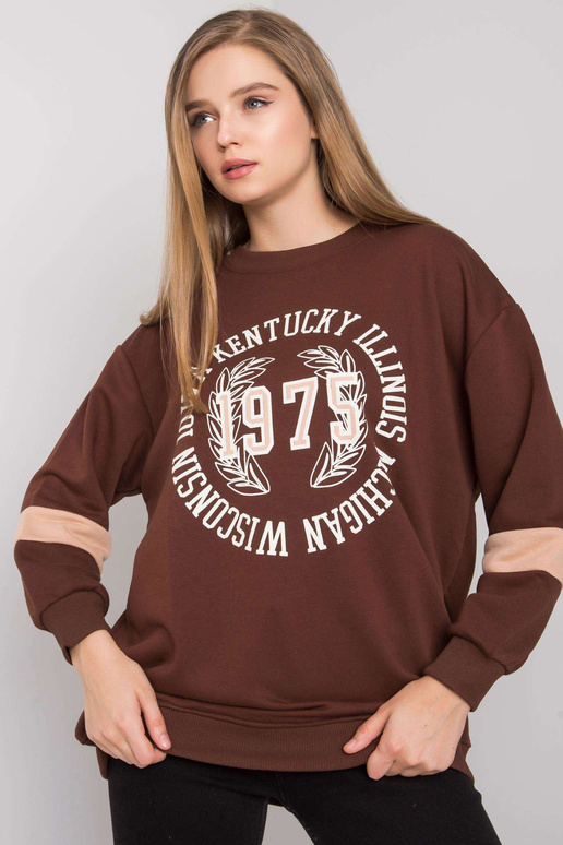 Tamsiai rudas oversize megztinis su... Tamsiai rudas oversize megztinis su...