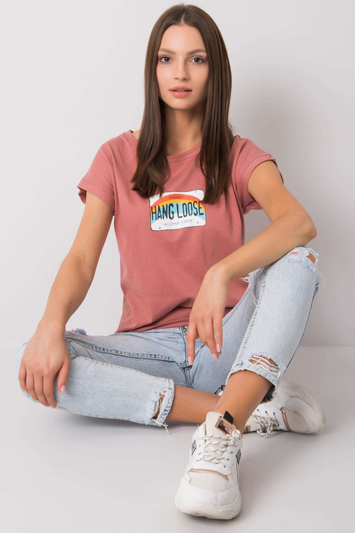 Purvini rožiniai marškinėliai su...