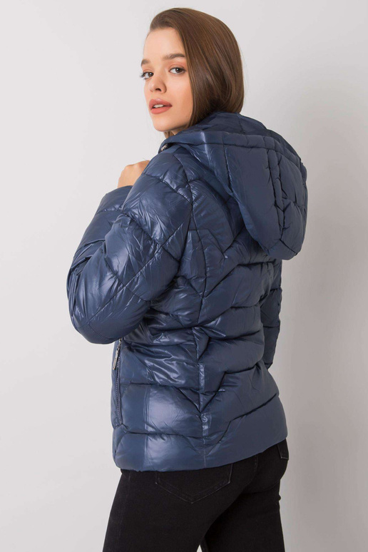 Ashlyn tamsiai mėlyna dygsniuota striukė