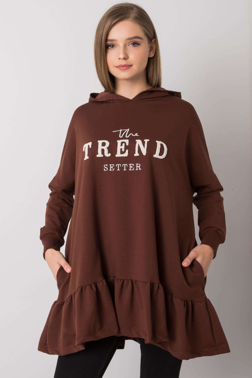 Tamsiai ruda oversize tunika su...