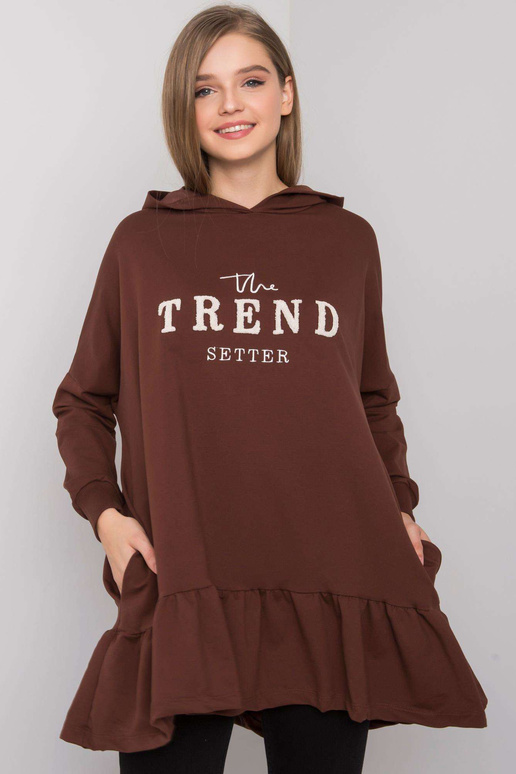 Tamsiai ruda oversize tunika su...