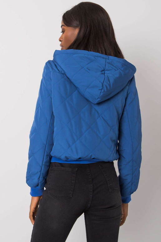 Tamsiai mėlyna dygsniuota striukė su...