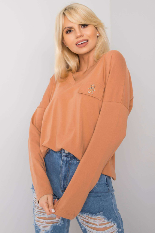 Šviesiai ruda palaidinė V formos...