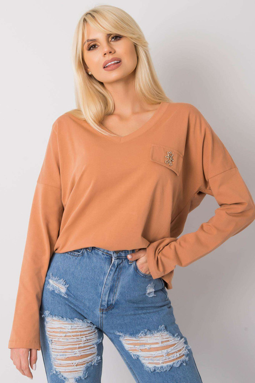 Šviesiai ruda palaidinė V formos...