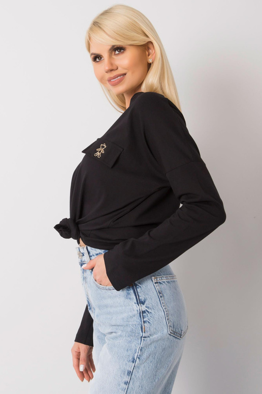 Bianca juoda V formos kaklo palaidinė Bianca juoda V formos kaklo palaidinė