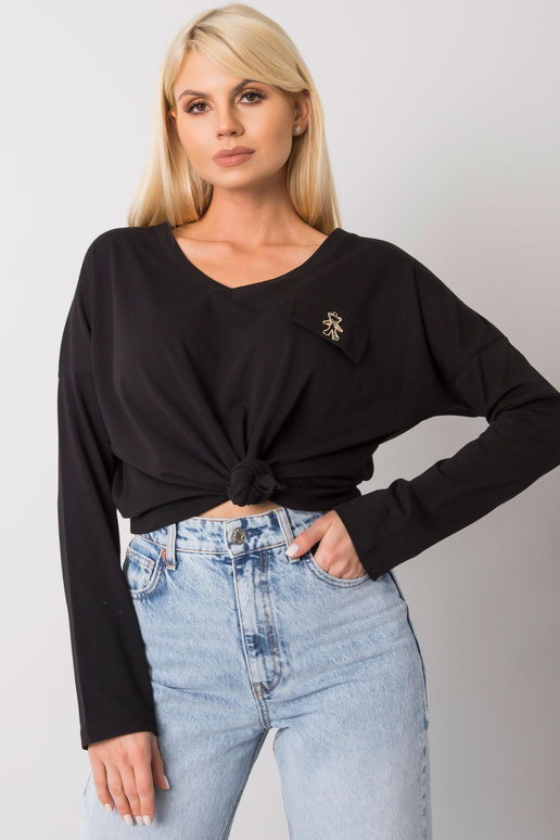 Bianca juoda V formos kaklo palaidinė Bianca juoda V formos kaklo palaidinė