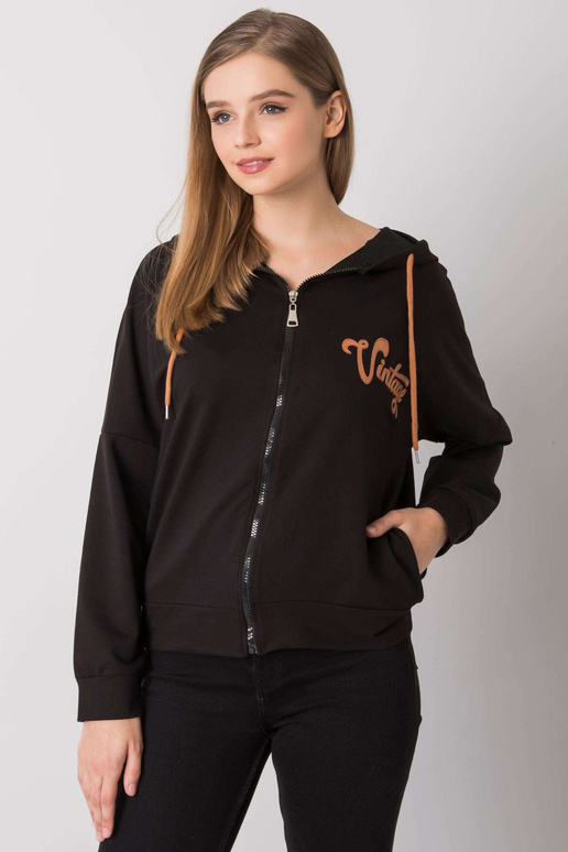 Diane juodas gobtuvas su užtrauktuku Diane juodas gobtuvas su užtrauktuku