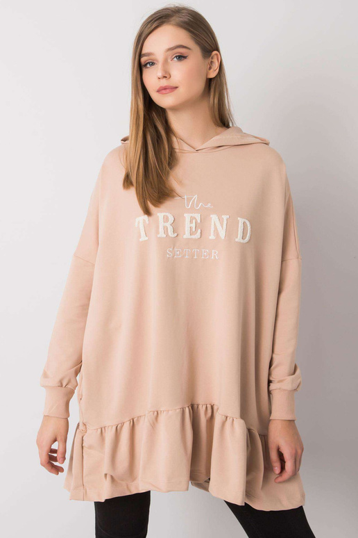 Smėlio spalvos oversize tunika su... Smėlio spalvos oversize tunika su...