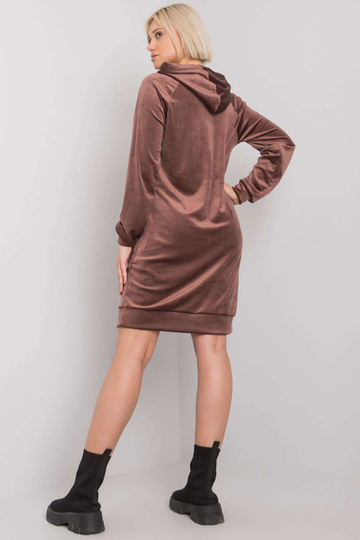 Ruda veliūrinė suknelė su...