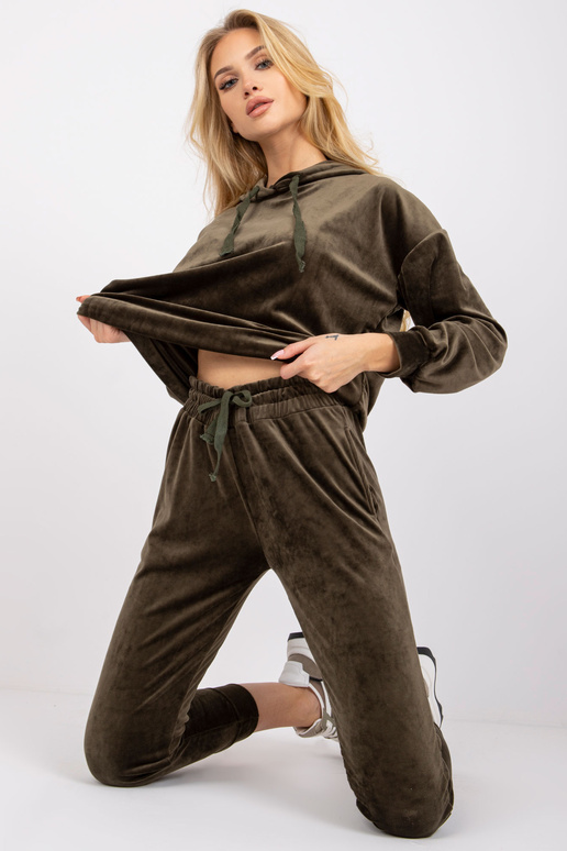 Khaki dviejų dalių veliūrinis...