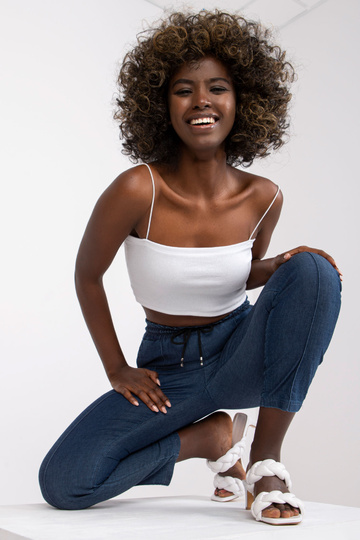 Tamsiai mėlynos kelnės su...