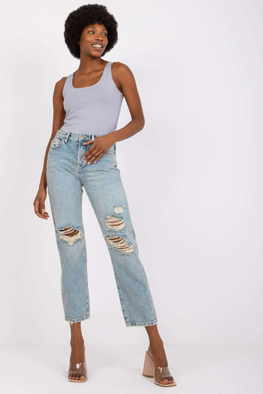 Šviesiai mėlyni tiesūs džinsai...