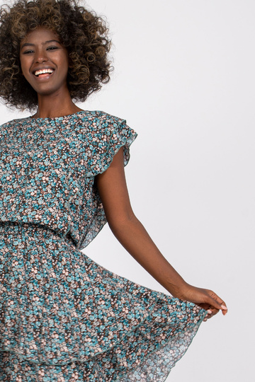 Mėlyna ir ruda gėlėta mini... 2