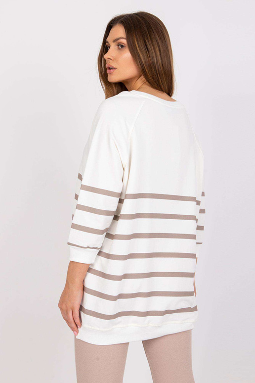 Ecru-tamsiai smėlio spalvos dryžuota...