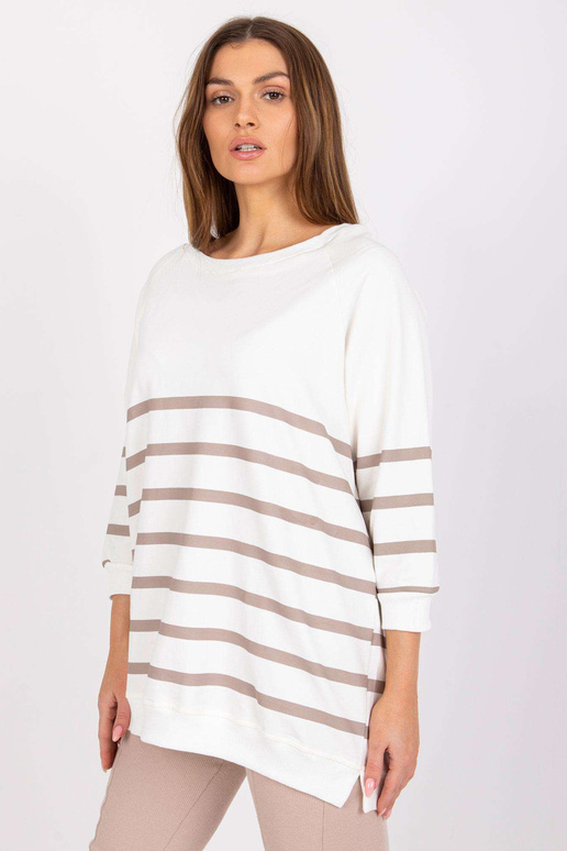 Ecru-tamsiai smėlio spalvos dryžuota...