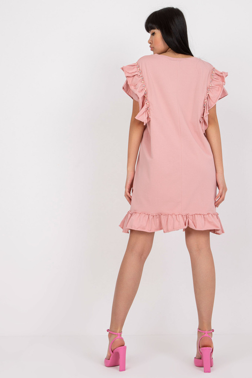 Šviesiai rožinė medvilninė suknelė su... Šviesiai rožinė medvilninė suknelė su...