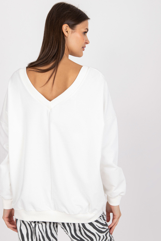 Ecru medvilnės oversize megztinis su... Ecru medvilnės oversize megztinis su...