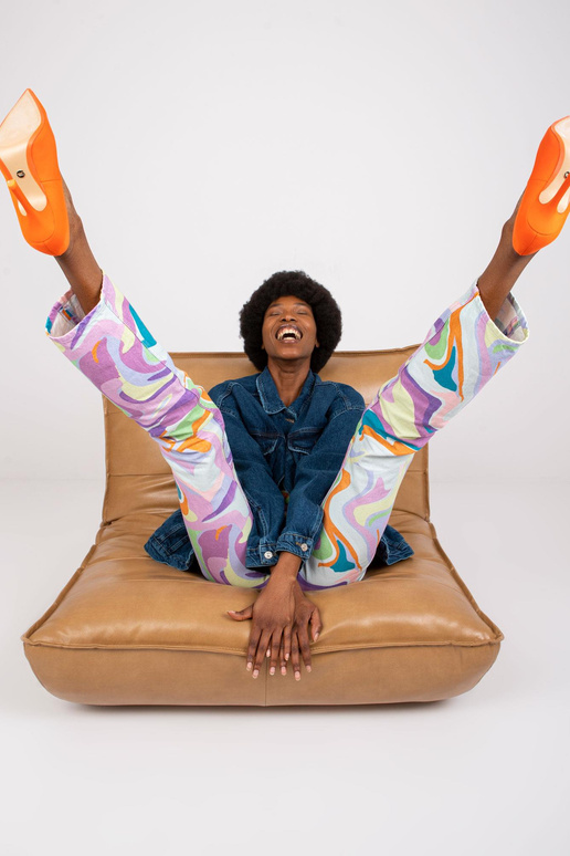 Tamsiai mėlyna oversized džinsinė...