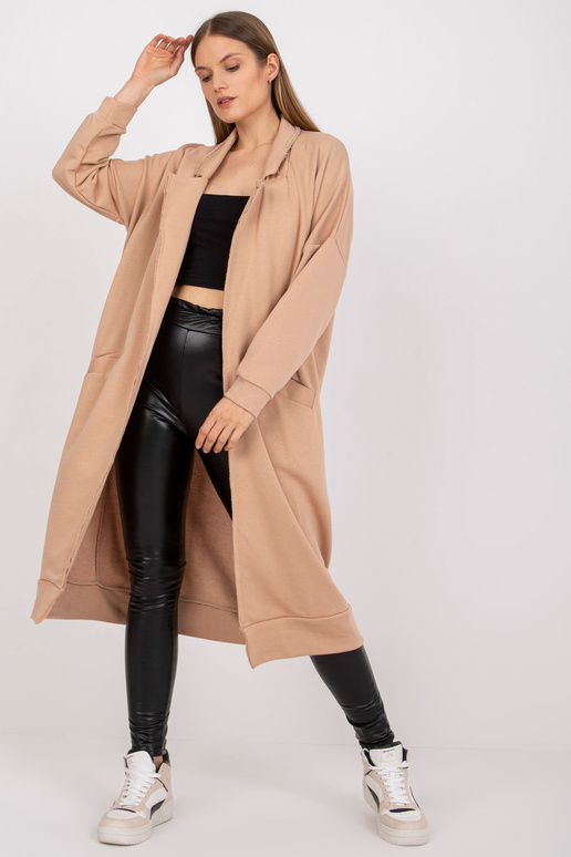 Smėlio spalvos megztinis ilgas, vieno...