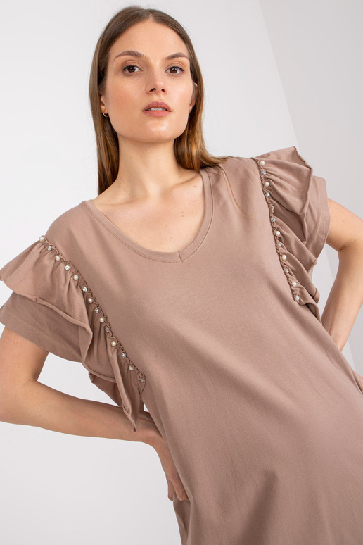 Tamsiai smėlio spalvos suknelė su...