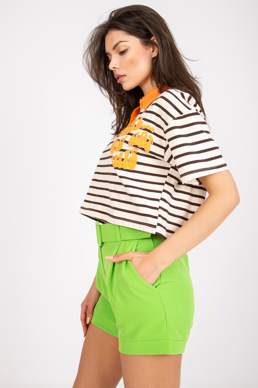 Smėlio spalvos rudi dryžuoti polo... Smėlio spalvos rudi dryžuoti polo...