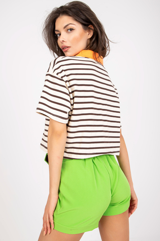 Smėlio spalvos rudi dryžuoti polo... Smėlio spalvos rudi dryžuoti polo...