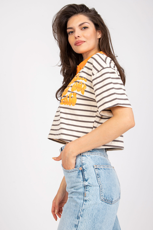 Smėlio spalvos pilki moteriški polo...