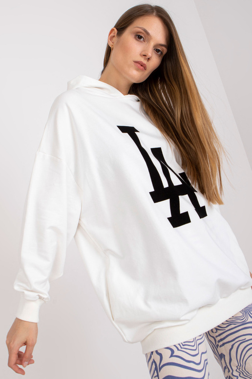 Baltas megztinis su gobtuvu ir...