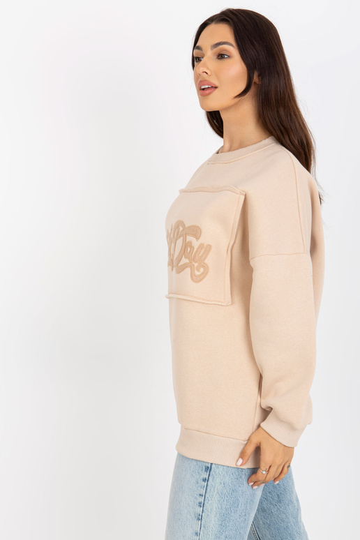 Hellbeiges Oversize-Sweatshirt ohne...