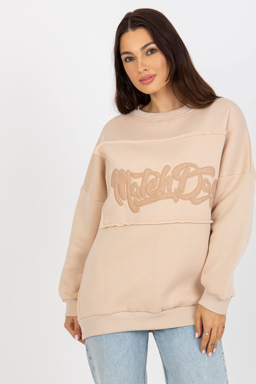 Hellbeiges Oversize-Sweatshirt ohne...