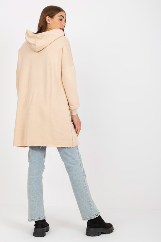 Smėlio spalvos ilgas bazinis gobtuvas