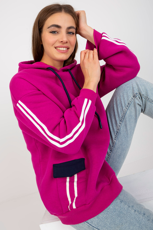 Fuksijos medvilninis džemperis Fuksijos medvilninis džemperis