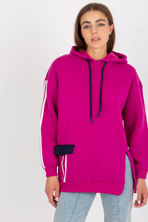 Fuksijos medvilninis džemperis Fuksijos medvilninis džemperis