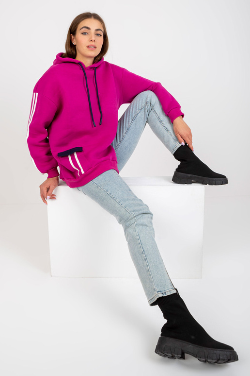 Fuksijos medvilninis džemperis Fuksijos medvilninis džemperis