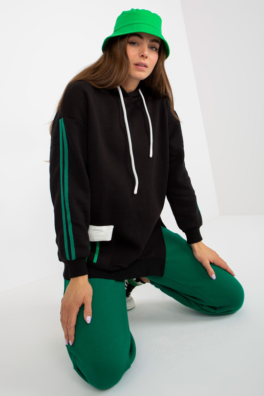 Juodi megztiniai su gobtuvu ir...