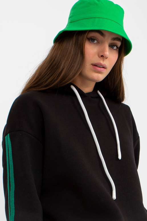 Juodi megztiniai su gobtuvu ir...