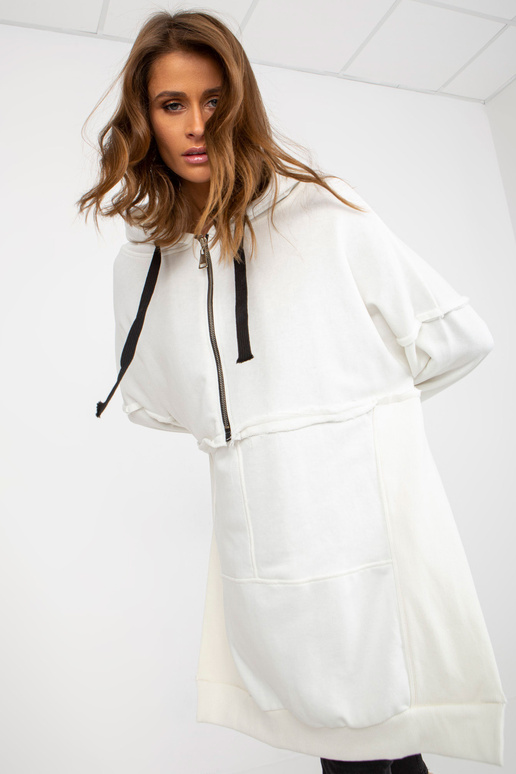 Ecru langes Oversize-džemperis su...