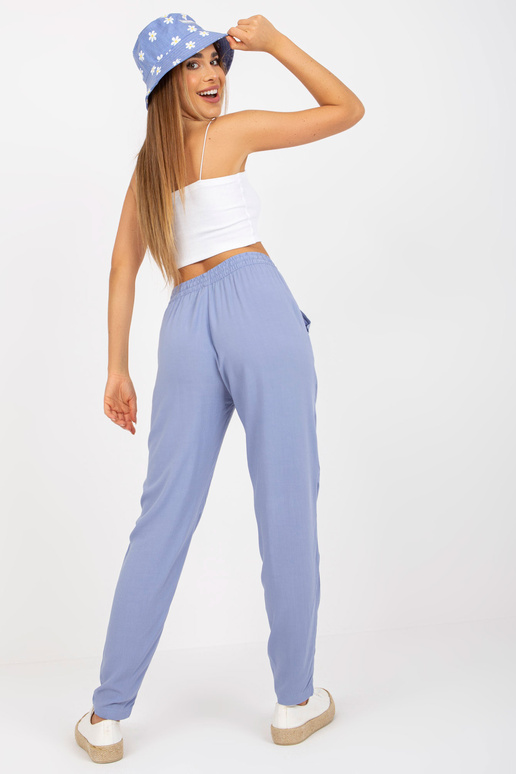 Šviesiai mėlynos audinio kelnės su...