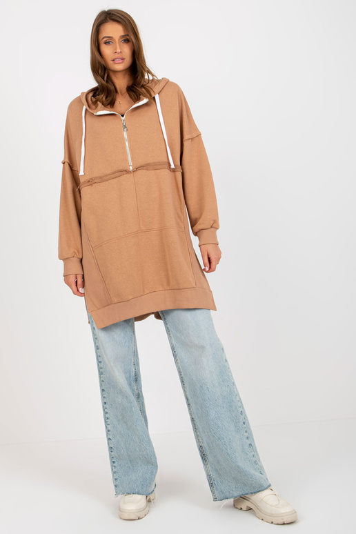 Kamelfarbenes Oversize-megztinis su...