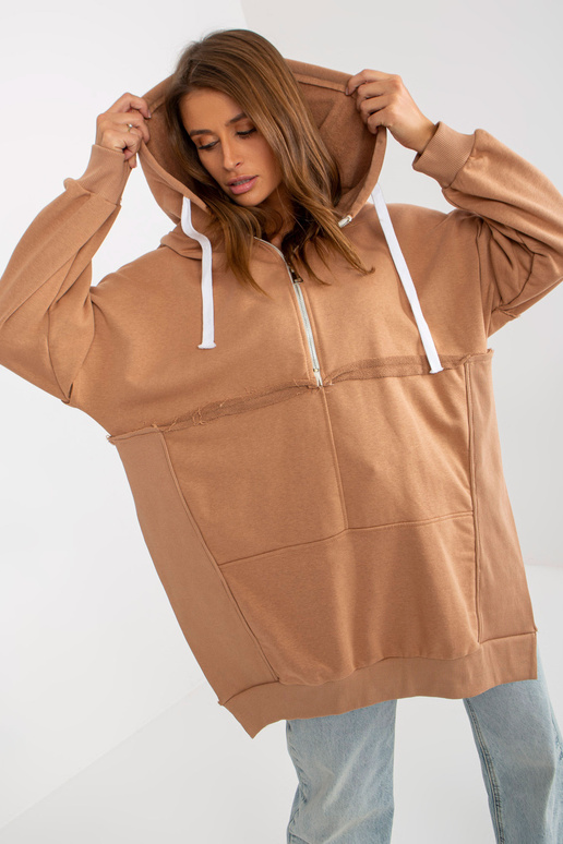 Kamelfarbenes Oversize-megztinis su...